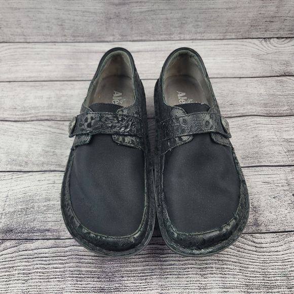 Alegria Dena Professional Shoes Black Embossed DEN-435 Size 37 US 7 - Picture 3 of 9